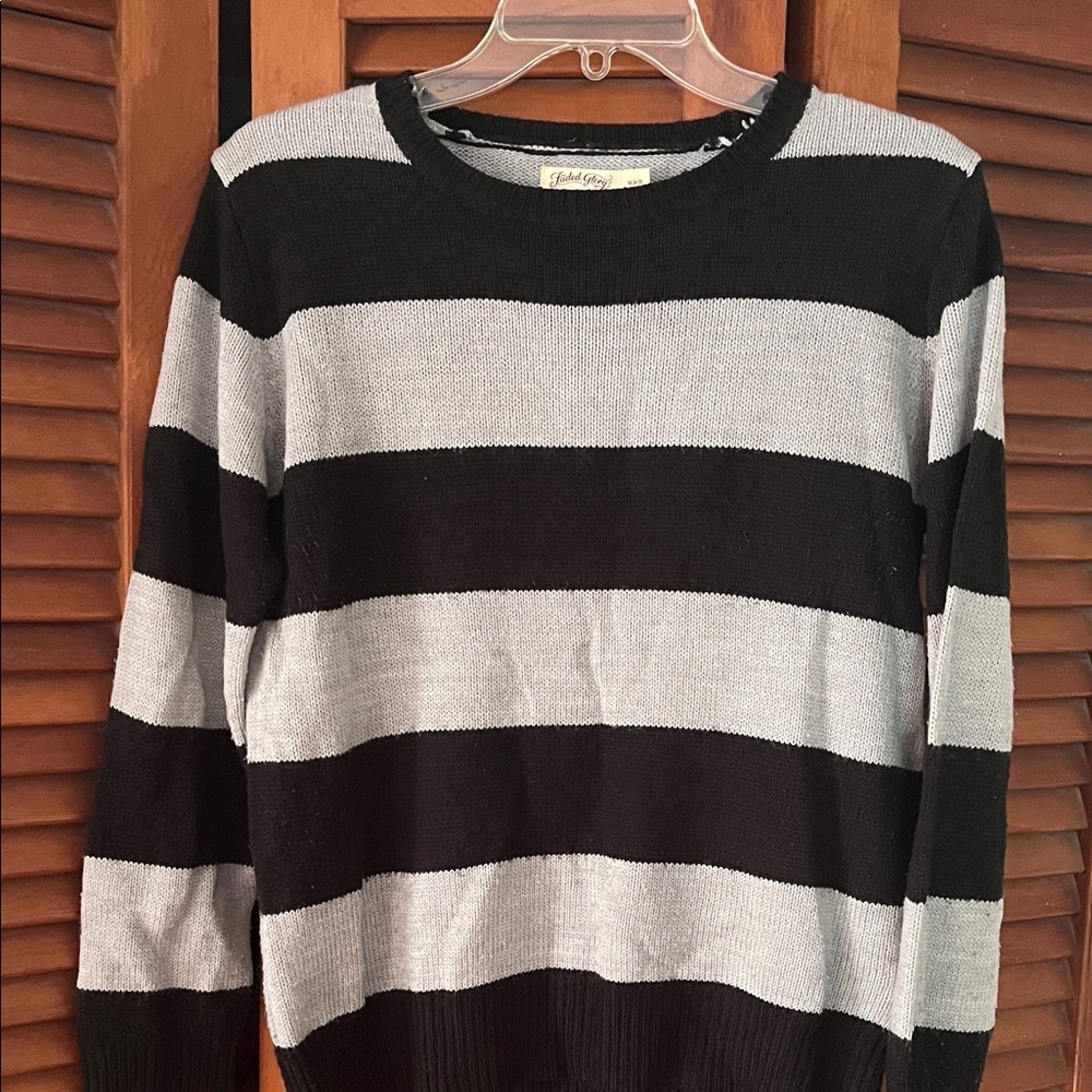 Black and Gray Striped Sweater